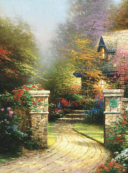 Rose Gate painting - Thomas Kinkade Rose Gate art painting